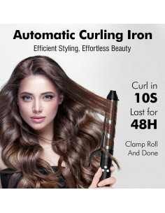 Plancha de Rizar Rotativa Luxspire 3.18 cm Automática Negra 2