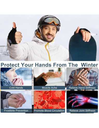 Guantes Calentadores Recargables Genérico GL001 Térmicos Sin Dedos