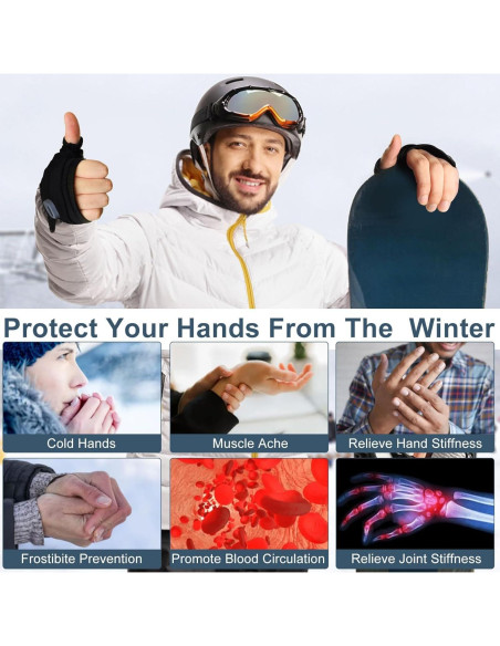 Guantes Calentadores Recargables Genérico GL001 Térmicos Sin Dedos