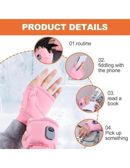 Guantes Calentadores Recargables Genérico GL001 Térmicos Sin Dedos
