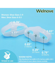 Welnove 12 Correctores de Juanetes y Separadores de Dedos 2
