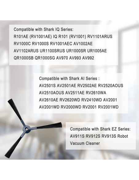 Cepillos Laterales Bvhonwe para Aspiradora Shark IQ 8 Piezas