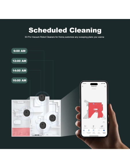 Aspiradora Robótica TECBOT S3 Pro 4,000Pa WiFi 150min