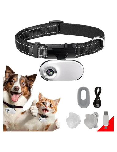 Cámara de Collar Ehomful HD 1080P para Mascotas Inalámbrica