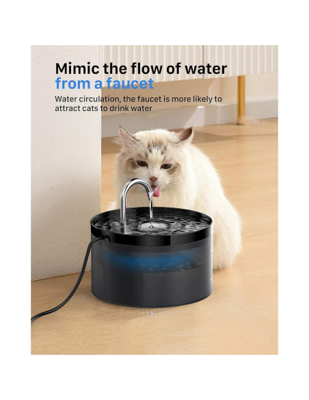 Fuente de Agua Automática para Gatos GIOTOHUN 2L Negra