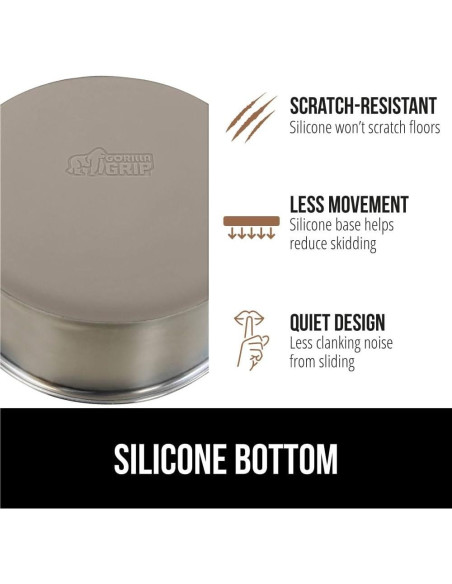 Cuencos para Perros y Gatos Gorilla Grip 2 Tazas Acero Inoxidable