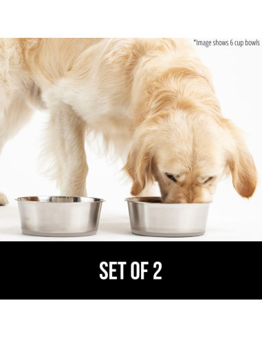 Cuencos para Perros y Gatos Gorilla Grip 2 Tazas Acero Inoxidable