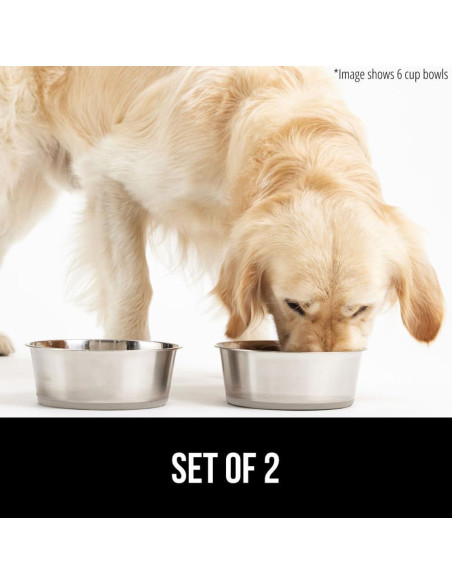 Cuencos para Perros y Gatos Gorilla Grip 2 Tazas Acero Inoxidable