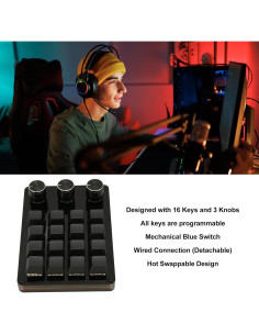 Teclado Mecánico Programable Heayzoki Mini USB 16 Teclas 2