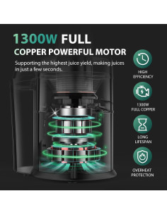 Exprimidor KOIOS JE-70 1300W 3 Velocidades Acero Inoxidable 2