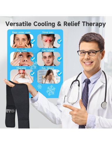 Máscara de Sueño Refrigerante Umisleep Negra 62x11cm