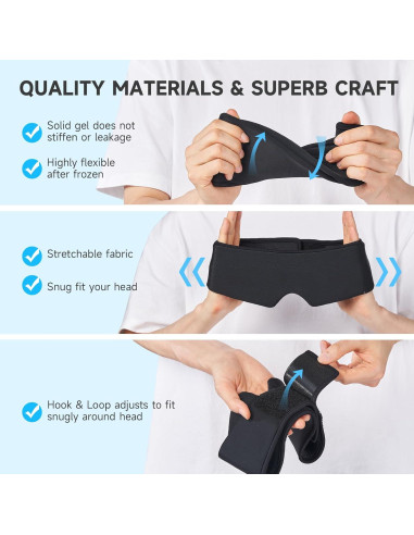 Máscara de Sueño Refrigerante Umisleep Negra 62x11cm