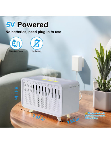 Humidificador de Ruido Blanco ASFHJP 3 en 1 con Luz Nocturna