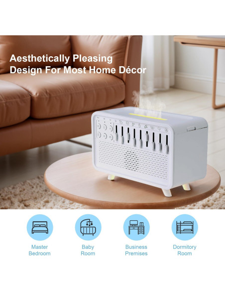 Humidificador de Ruido Blanco ASFHJP 3 en 1 con Luz Nocturna Humidificador de Ruido Blanco ASFHJP 3 en 1 con Luz Nocturna