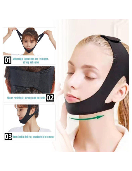 Correa de Mandíbula Airflow Zdiwond para Apnea del Sueño - 2 Piezas