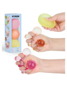 Paquete de 3 Pelotas Antiestrés DYRDM Gel Suave 6 cm
