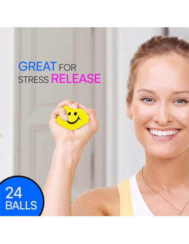 Paquete de 24 Pelotas Antiestrés Neliblu 5 cm Neón