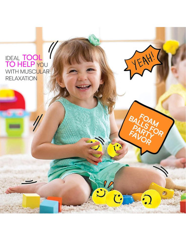 Paquete de 24 Pelotas Antiestrés Neliblu 5 cm Neón