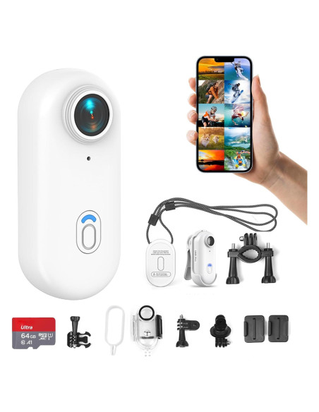 Cámara de acción FOUKWAKC H8 64GB 4K portátil impermeable