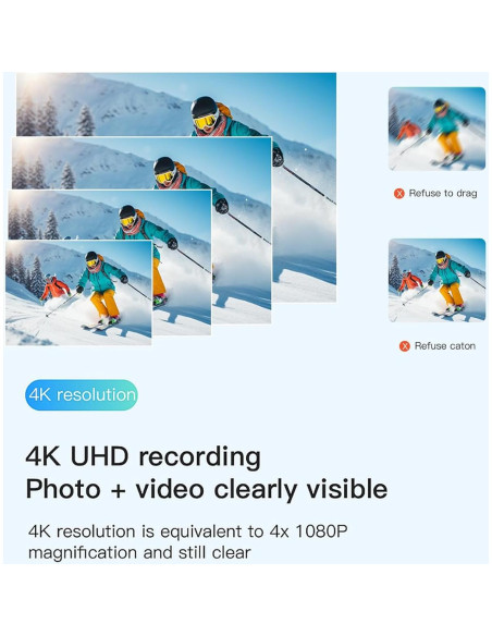 Cámara de acción FOUKWAKC H8 64GB 4K portátil impermeable