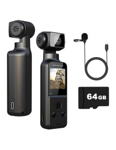 Cámara Corporal 4K ZOMFOM con Micrófono Externo y Rotación 270