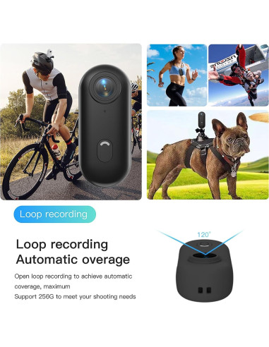 Cámara de Acción Mini FOUKWAKC H7 64GB 1080P Negra