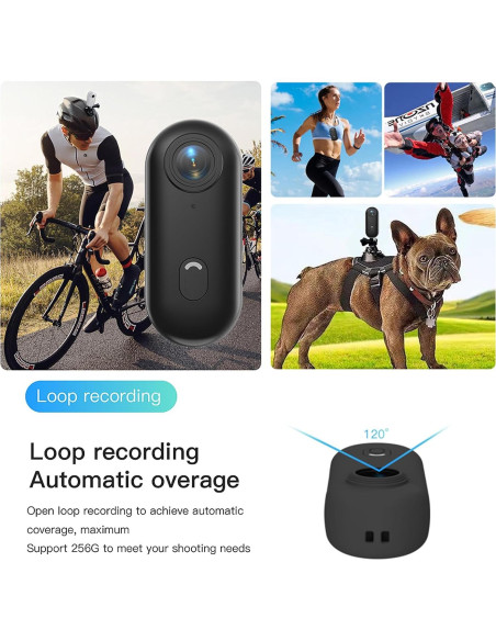 Cámara de Acción Mini FOUKWAKC H7 64GB 1080P Negra