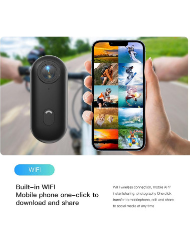 Cámara de Acción Mini FOUKWAKC H7 64GB 1080P Negra