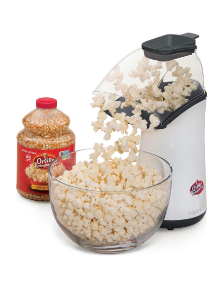 Máquina de Palomitas de Maíz Eléctrica Presto 04821, 18 Tazas, Blanca