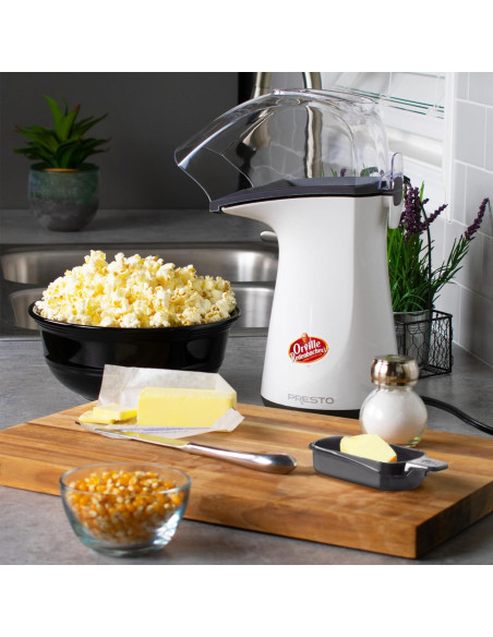 Máquina de Palomitas de Maíz Eléctrica Presto 04821, 18 Tazas, Blanca