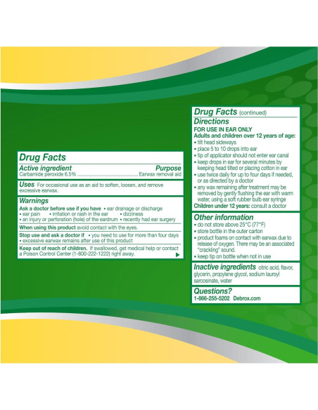 Debrox Gotas Eliminación Cerumen 15 ml Microespuma