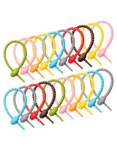 20 Clips de Silicona Reutilizables Boao 22 cm Multiusos
