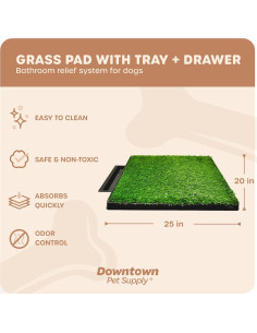 Alfombrilla de Césped para Perros Downtown Pet Supply 63x51cm 2