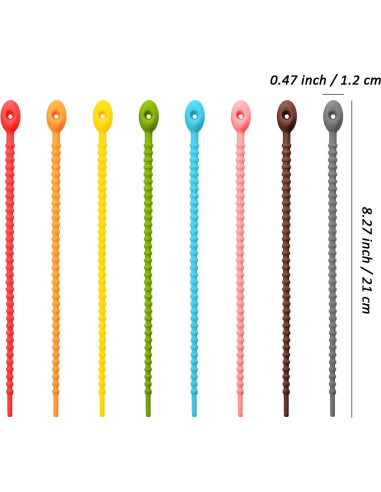 20 Clips de Silicona Reutilizables Boao 22 cm Multiusos