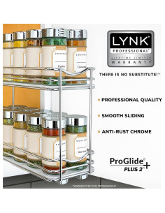 Estante Extraíble LYNK PROFESSIONAL 10,8 cm Cromo 2 Niveles 2