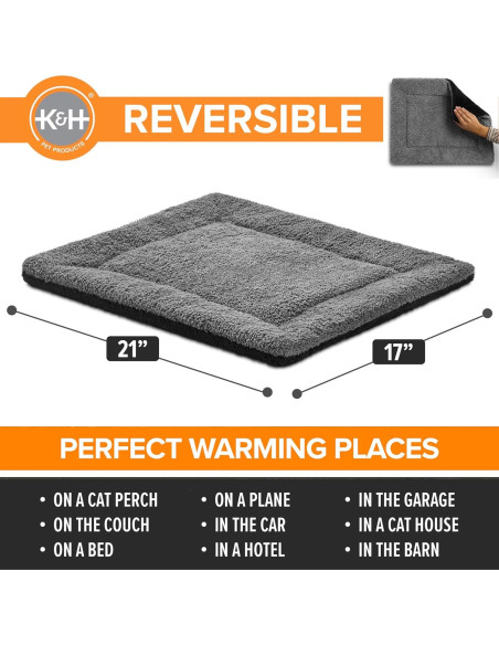 Almohadilla Calefactora K&H para Gatos 53x43 cm Gris/Negro