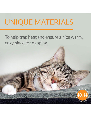 Almohadilla Calefactora K&H para Gatos 53x43 cm Gris/Negro