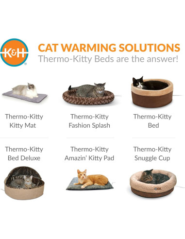 Almohadilla Calefactora K&H para Gatos 53x43 cm Gris/Negro