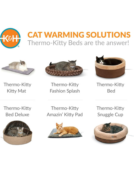 Almohadilla Calefactora K&H para Gatos 53x43 cm Gris/Negro