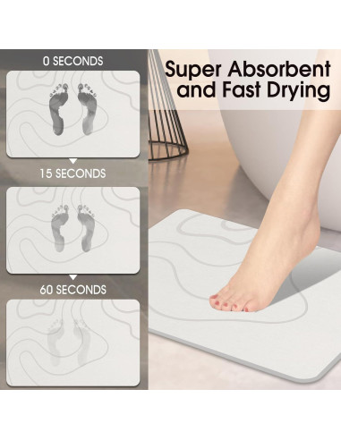 Alfombrilla de Baño ZIKIBL Diatomita 60x40 cm Antideslizante