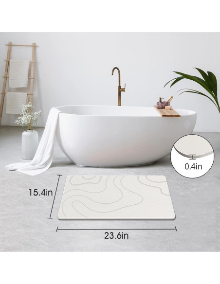 Alfombrilla de Baño ZIKIBL Diatomita 60x40 cm Antideslizante
