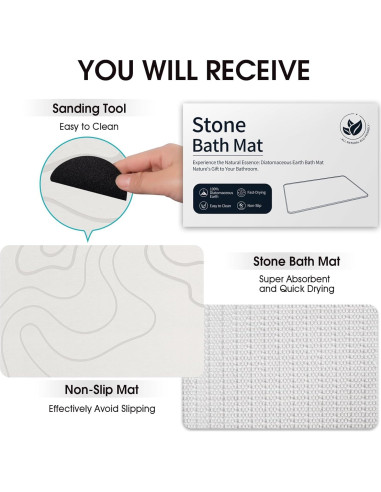 Alfombrilla de Baño ZIKIBL Diatomita 60x40 cm Antideslizante