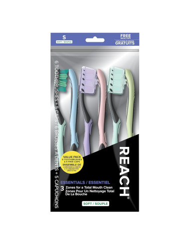 Cepillo de Dientes Reach Essentials 6 Unidades Cerdas Suaves