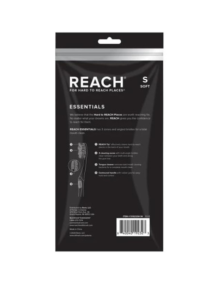 Cepillo de Dientes Reach Essentials 6 Unidades Cerdas Suaves Cepillo de Dientes Reach Essentials 6 Unidades Cerdas Suaves