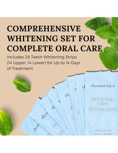 Tiras Blanqueadoras de Dientes Dosmetics 28 Piezas Sensibles