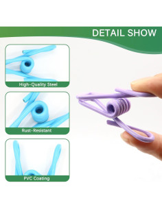 Pinzas para Papas Cowdro 60 Piezas Metal Coloreadas 2