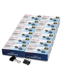 Clips de Binder Mini Officemate Negro 144 Piezas