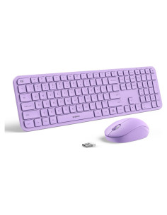 Combo Teclado y Ratón Inalámbrico seenda 2.4G USB Púrpura