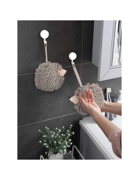 Toallas de Mano Erizo Sophie & Panda - Juego de 2 Gris