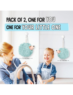 Toallas de Mano Sophie & Panda Erizo Fuzzy Ball - 2 Pzas Aqua Mint 2